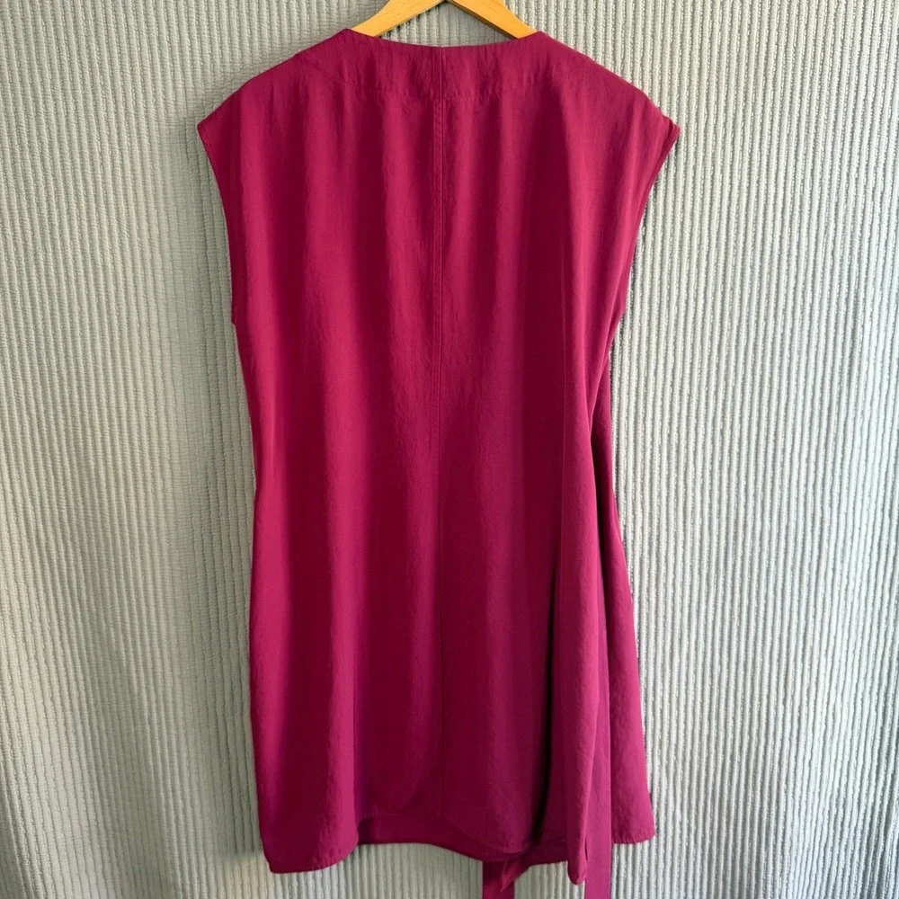 Everlane Japanese GoWeave Wrap Dress 10 Magenta Minimalist Office Tailored - Picture 3 of 8